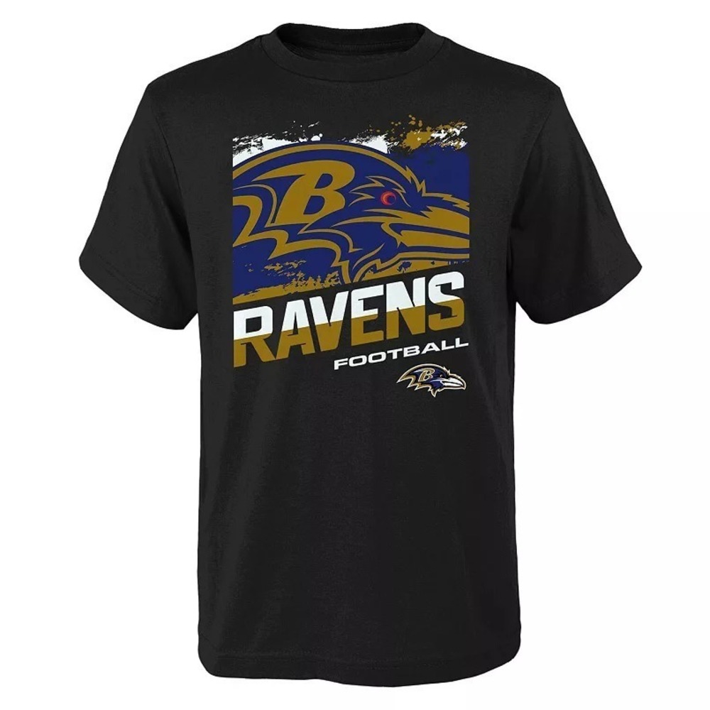 Youth Baltimore Ravens Black Rowdy TShirt